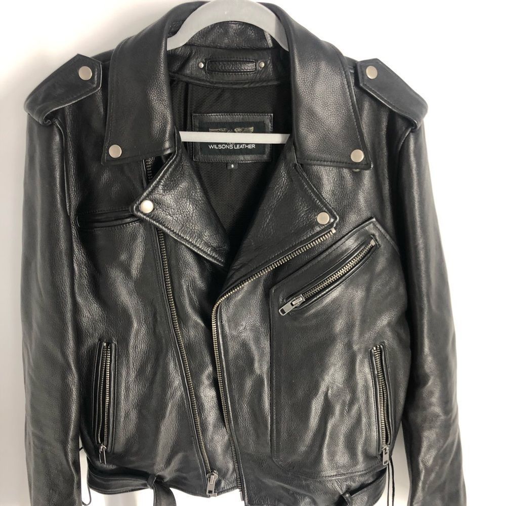 Wilson Leather Finn Rider Moto Jacket Sz S - Picture 4 of 13
